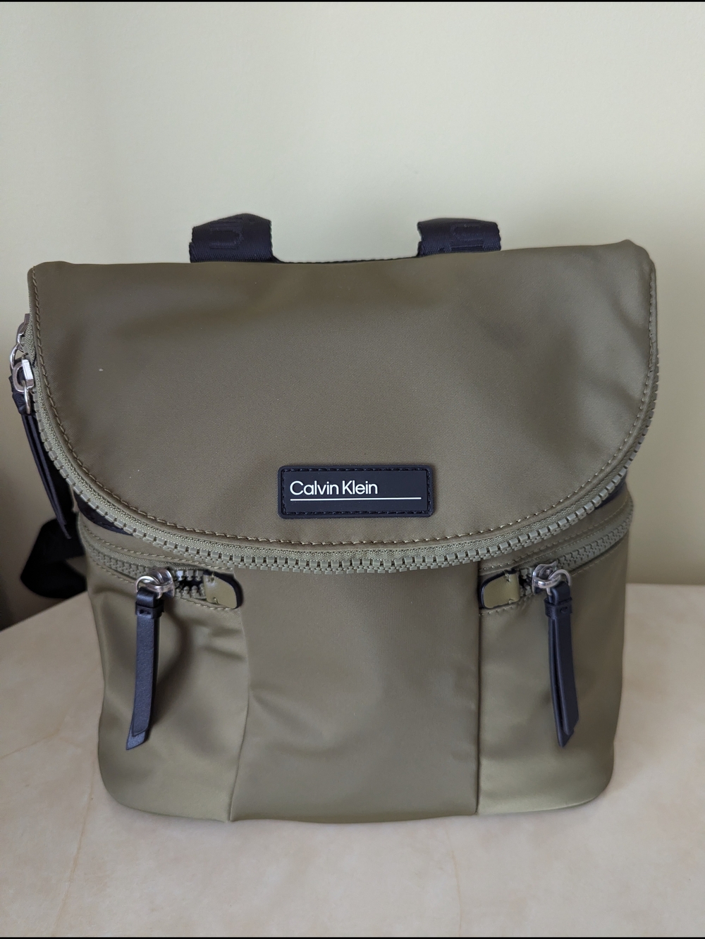 Calvin Klein Olive Green Backpack Crossbody